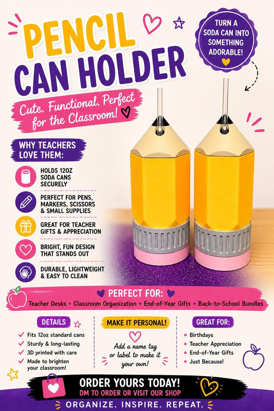3D No. 2 Pencil Inspire Can Holder