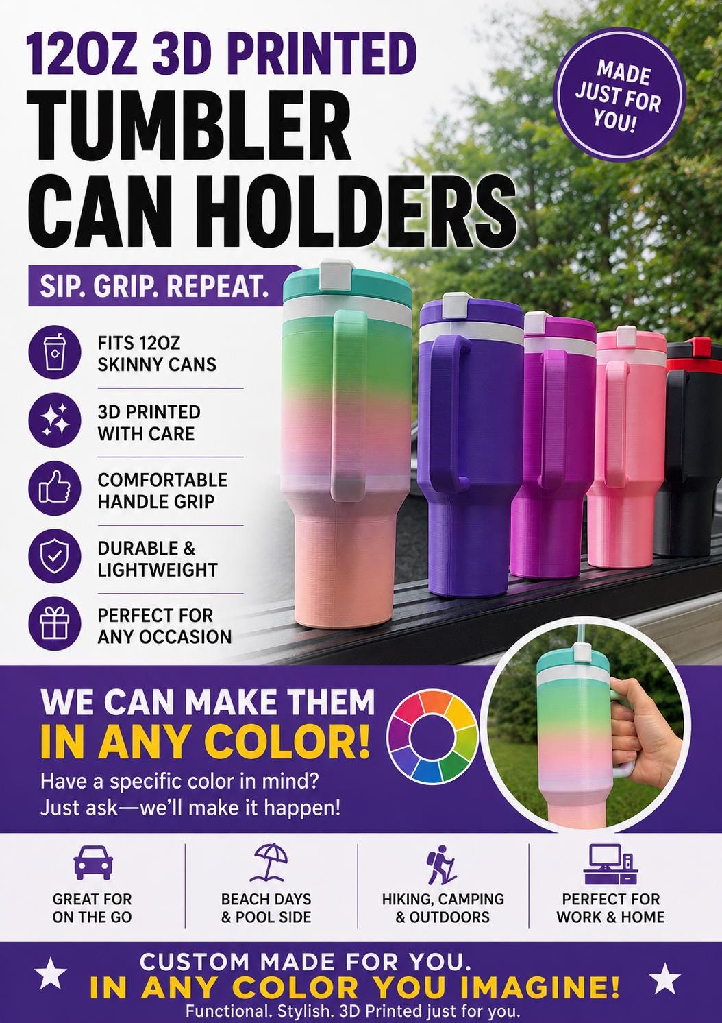 3D Tumbler Can Holder